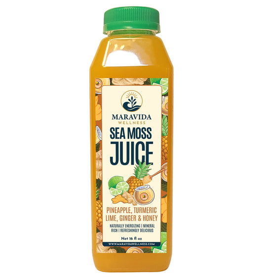 Sea Moss Juice Pineapple, Turmeric, Lime, Ginger & Honey